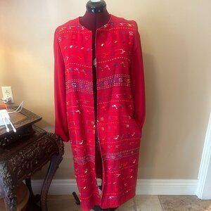 Red Guatemalan duster (  BUNDLES OF THREE OR MORE GETS YOU AN ADDITION 25% OFF)